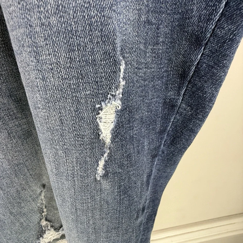 Silver Jeans Womens Plus 24 Blue Boyfriend‎ Stretch Medium Wash Denim Distressed